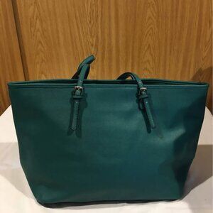 🌟 **Merona Green Tote Bag with Polka Dot Lining** 🌟